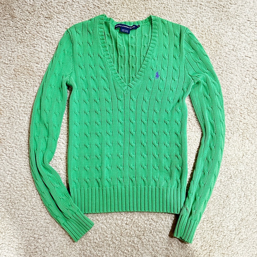 Ralph Lauren Sport POLO cable knit sweater green
